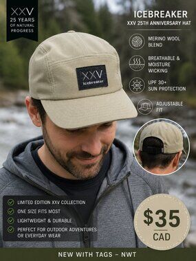 Icebreaker XXV Anniversary Merino Wool Hat British Tan NWT